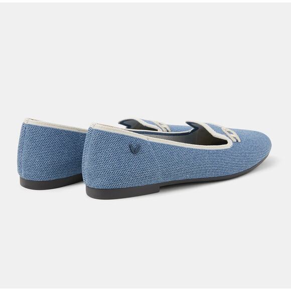 ✖️SOLD✖️Vivaia Knitted Blue Round-Toe Patterned Loafers - Picture 6 of 13